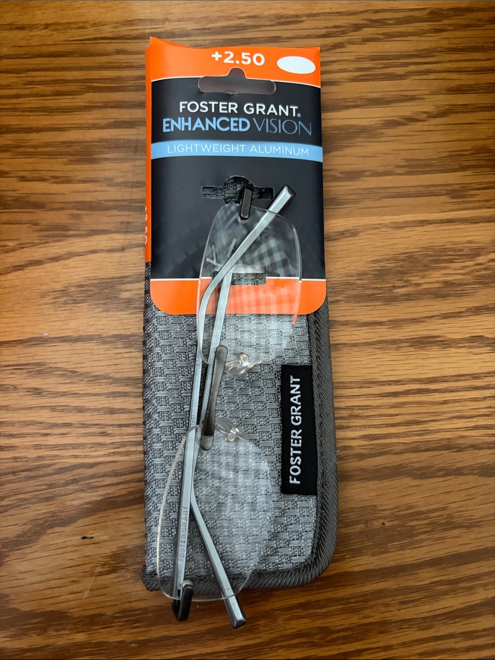Foster Grant Men’s Enhanced Vision Lightweight Aluminum Reading Glasses +2.50